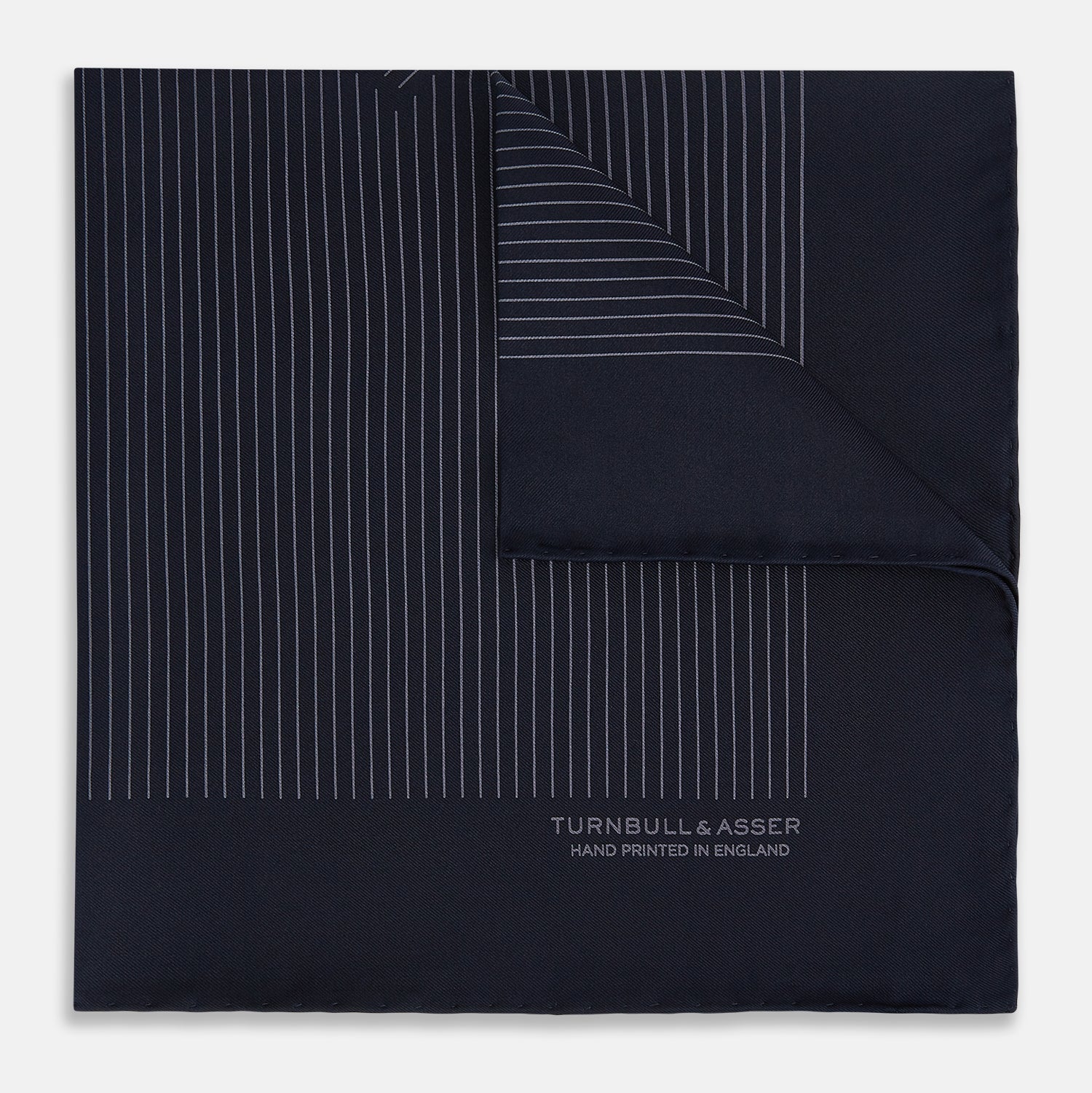 And Charcoal Stripe Silk Pocket Square