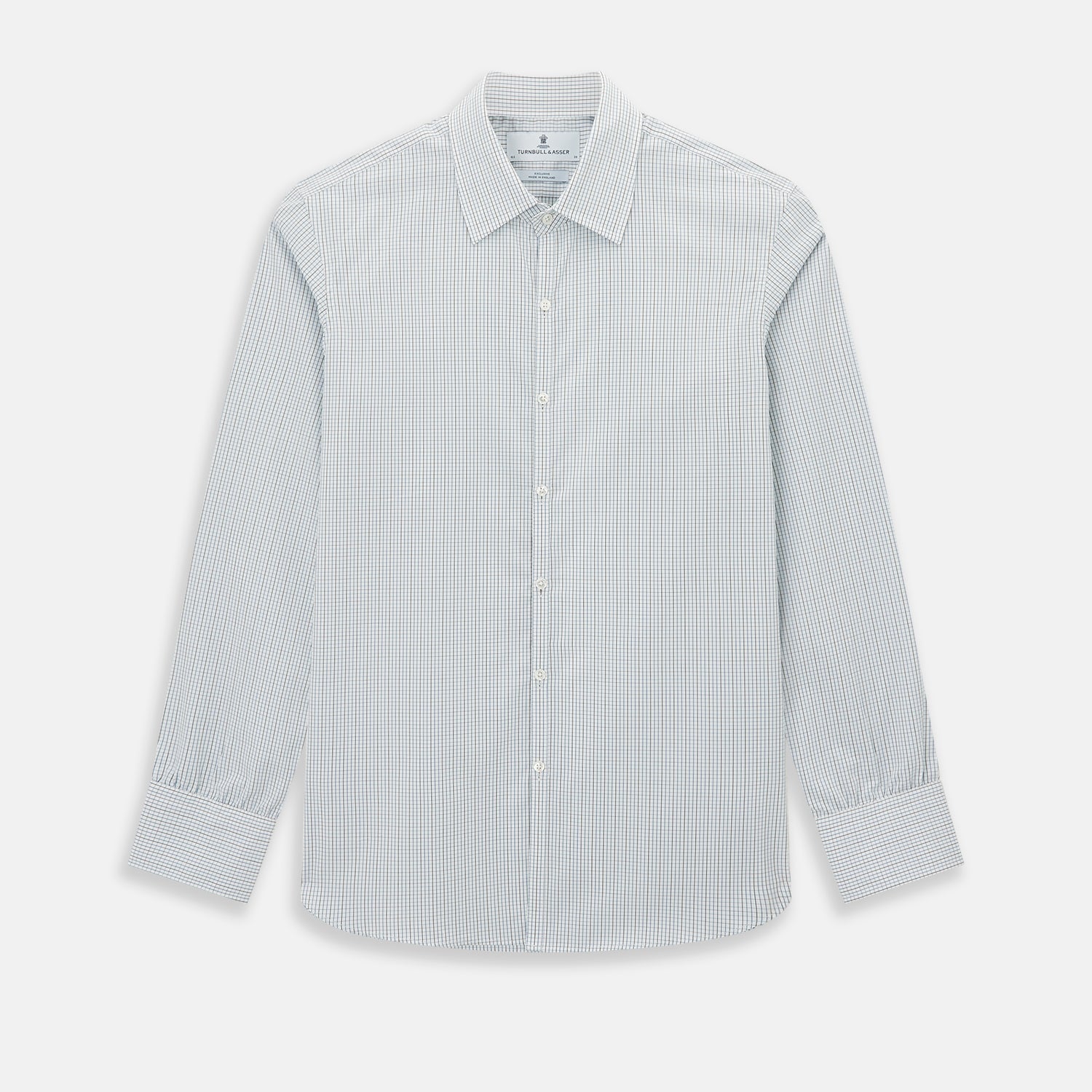 Pale Blue and Navy Grid Check Westminster Shirt
