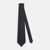 And White Circle Silk Tie