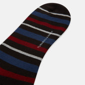 Dark Striped Merino Wool Long Socks