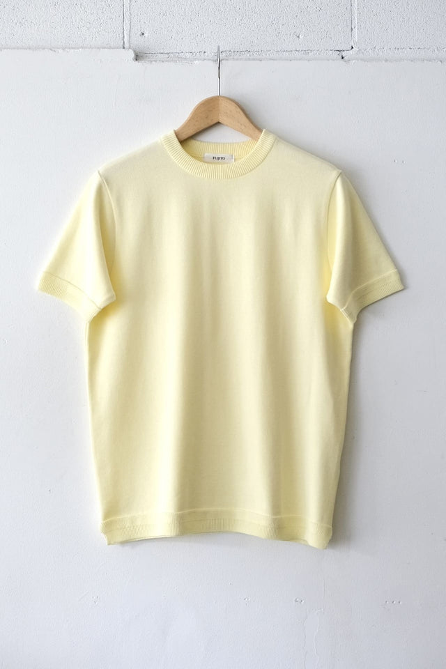 FUJITO C/N Knit T-Shirt Lemon,Brown Gold,Dark Wine,Dark Navy | Directors Web Shop powered by BASE