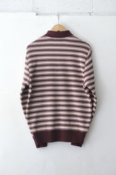Fujito Knit Polo Sweater Pink Mosaic Navy Mosaic Directors Web Shop Powered By Base