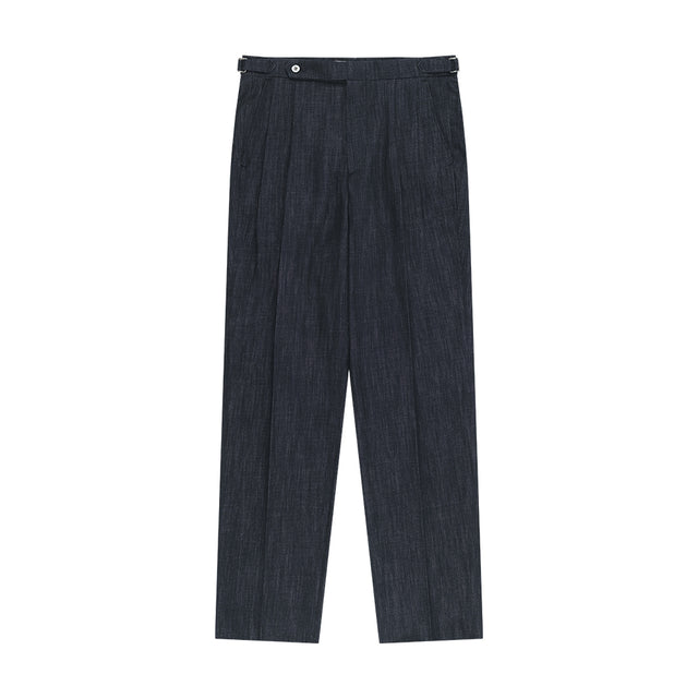 Essential Denim Twill Adjust 2-Pleated Relaxed Chino (Indigo)
