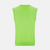 Lime Green V Neck Cashmere Vest