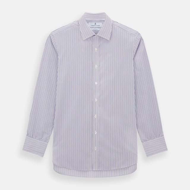 Purple Ticking Stripe Mayfair Shirt