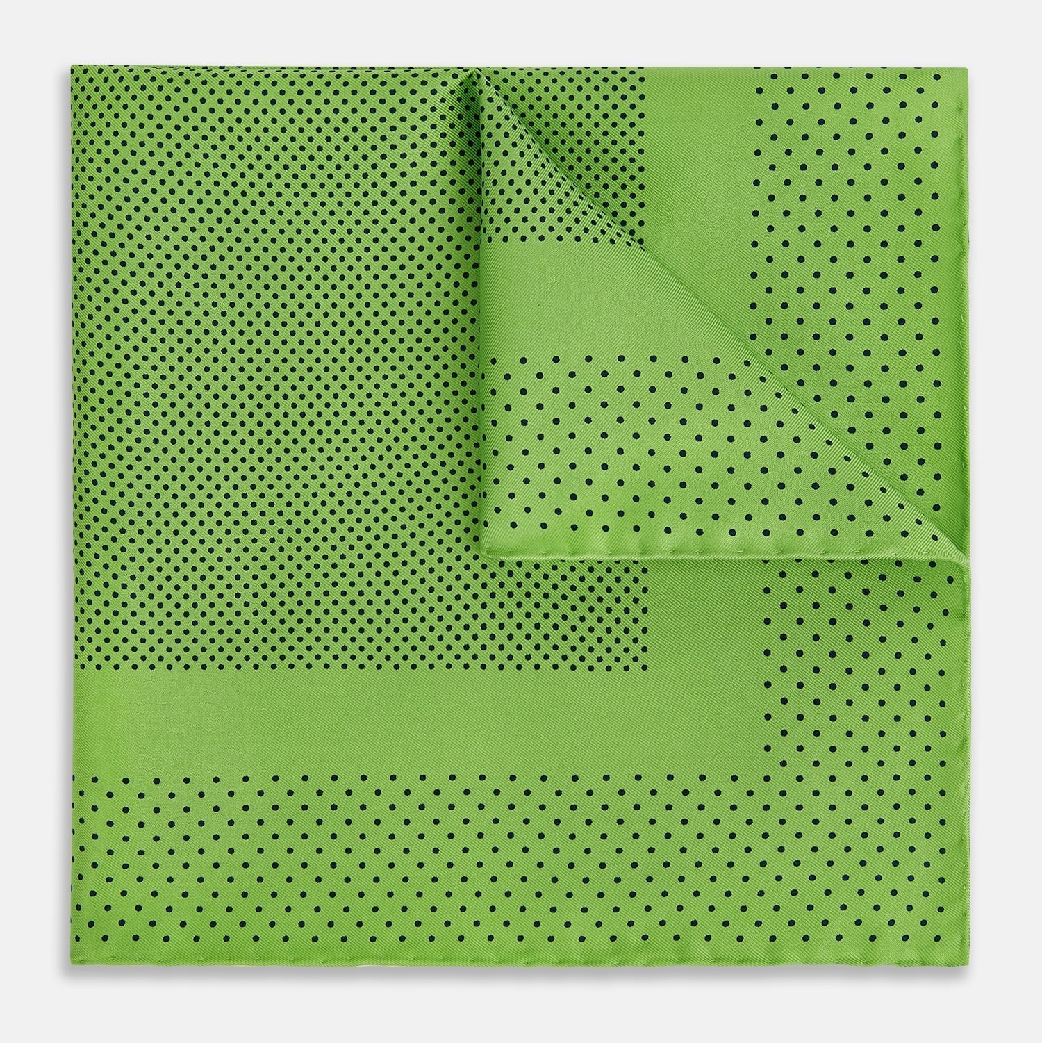 Kelly Green Dot Silk Pocket Square