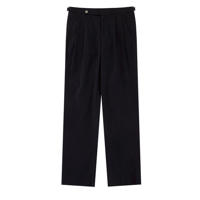 Essential Gaberdine cotton 2Pleats relaxed chino (Navy)