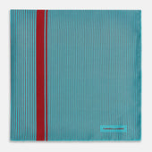 And Red Stripe Silk Pocket Square