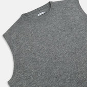 Ash Grey Cashmere Round Neck Vest