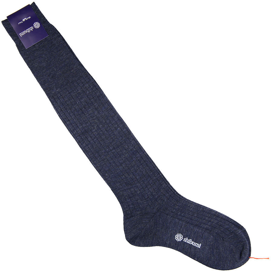 Knee Socks Ribbed Light Wool