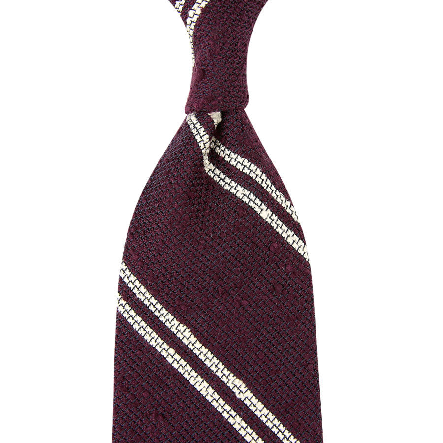Double Bar Shantung Grenadine Tie Hand Rolled