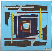 Pattern Making Wool / Silk Pocket Square - Light Blue - 40x40cm