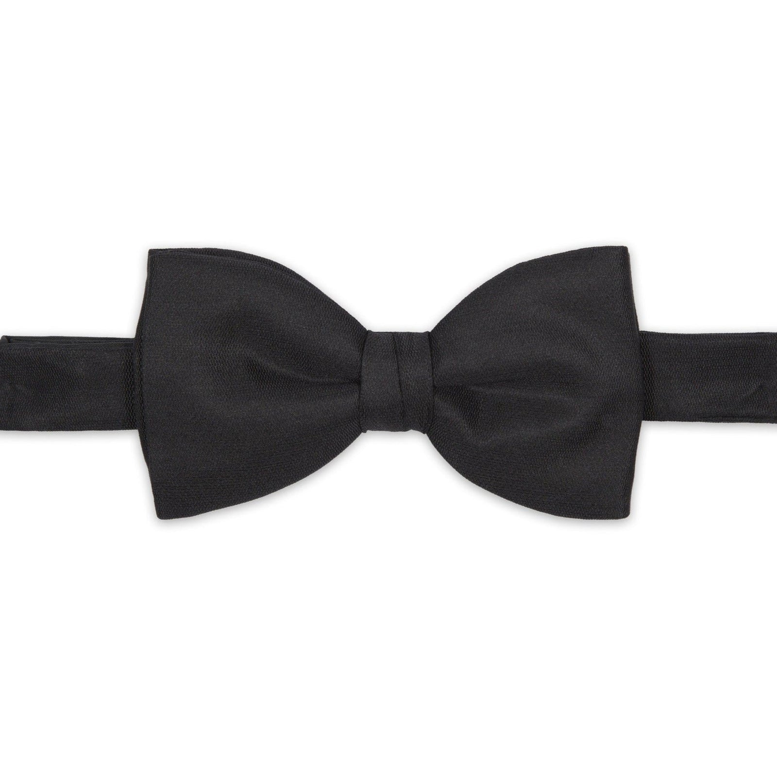 Black Barathea Silk Pre-tied Bow Tie