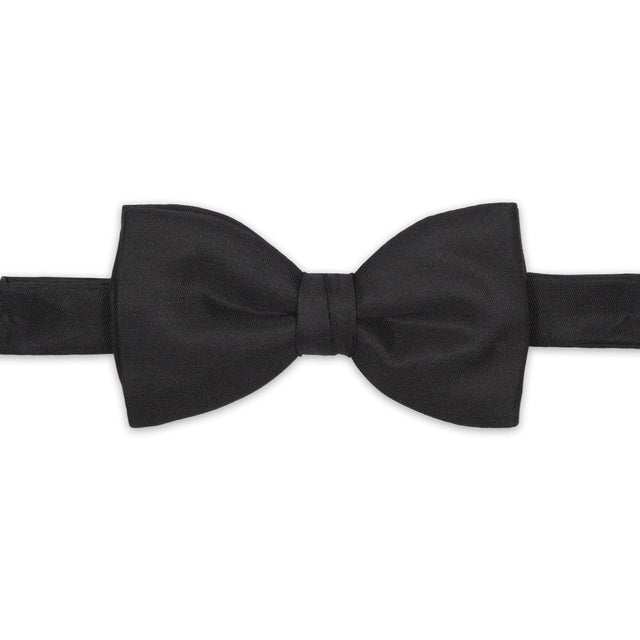 Black Barathea Silk Pre-tied Bow Tie