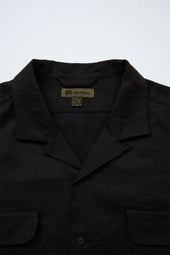 【ナイジェル・ケーボン】UNISEX / オープンカラーシャツ - リネンフリース / OPEN COLLAR SHIRT - LINEN FLEECE