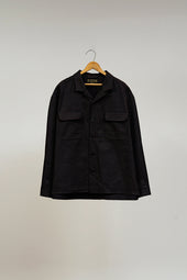 【ナイジェル・ケーボン】UNISEX / オープンカラーシャツ - リネンフリース / OPEN COLLAR SHIRT - LINEN FLEECE