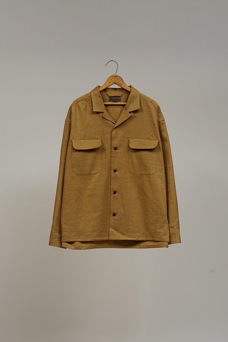 Unisex Open Collar Shirt Linen Fleece