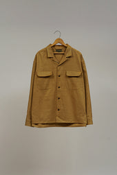 【ナイジェル・ケーボン】UNISEX / オープンカラーシャツ - リネンフリース / OPEN COLLAR SHIRT - LINEN FLEECE