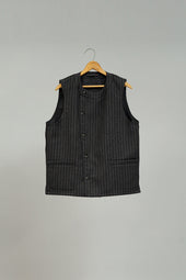 【ナイジェル・ケーボン】MAN / ファーマーベスト - ストライプダブルクロス / FARMER VEST - STRIPE DOUBLE CLOTH