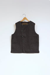 Man Farmer Vest Heavy Herringbone