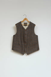 【ナイジェル・ケーボン】MAN / コブラーベスト - ヘンプチェック / COBBLER VEST - HEMP CHECK