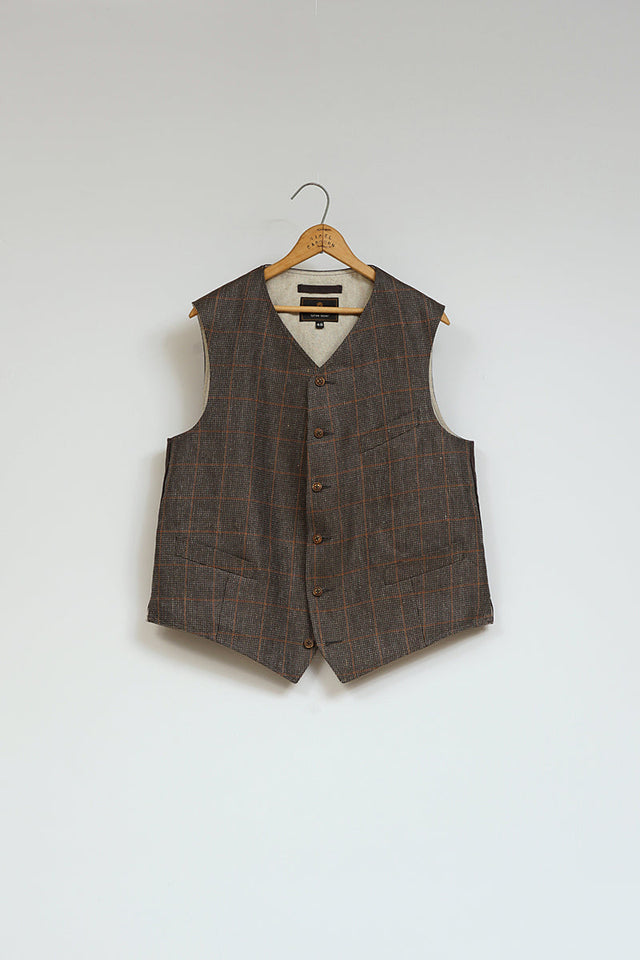 【ナイジェル・ケーボン】MAN / コブラーベスト - ヘンプチェック / COBBLER VEST - HEMP CHECK