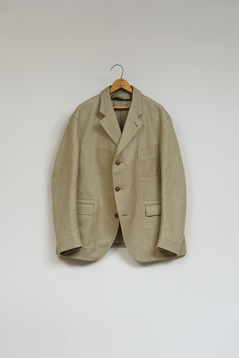 Man Farmer Jacket Heavy Herringbone