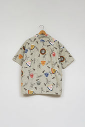Man Open Collar Shirt Baseball Cricket Rayon