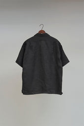 Man Open Collar Shirt Linen Twill