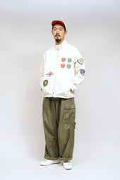 Man Capsleeve Wappen Jacket Cotton Nylon Pin Ox