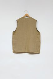Man French Work Vest Linen Pin Ox