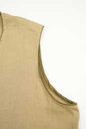 Man French Work Vest Linen Pin Ox