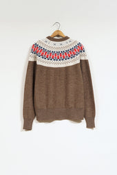 Man Nordic Sweater Snow Pattern
