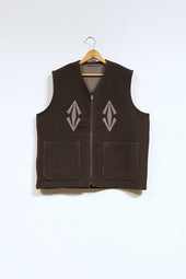 Man Zip Up Vest Rag Jacquard