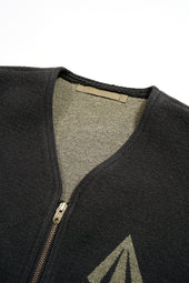 Man Zip Up Vest Rag Jacquard