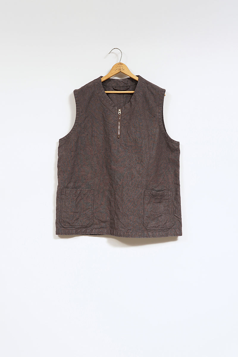 Man French Work Vest Hemp