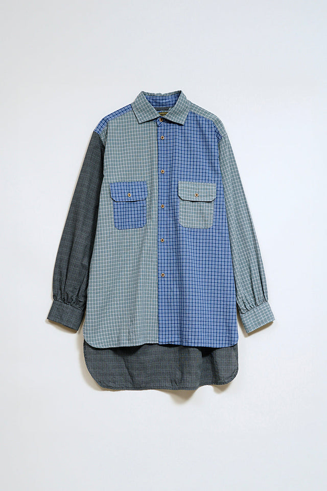 【ナイジェル・ケーボン】MAN / グランパシャツ - クレイジーパターンドビー / GRANDPA SHIRT - CRAZY PATTERN DOBBY