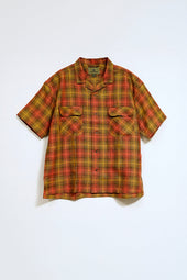 【ナイジェル・ケーボン】MAN / オープンカラーシャツ - ヘンプチェック / OPEN COLLAR SHIRT - HEMP CHECK
