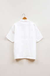 Man Open Collar Shirt Linen Twill