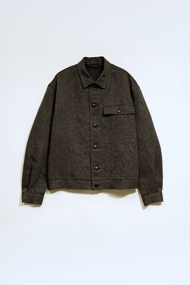 【ナイジェル・ケーボン】MAN / フレンチワークジャケット - ミックスブラックシャンブレー / FRENCH WORK JACKET - MIX BLACK CHAMBRAY