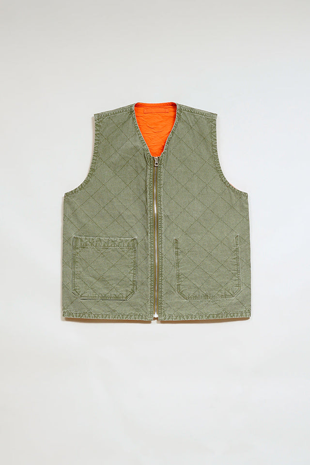 【ナイジェル・ケーボン】MAN / キルティングデッキベストリバーシブル - リップストップ / QUILTING DECK VEST REVERSIBLE - RIPSTOP