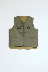 【ナイジェル・ケーボン】MAN / スーベニアベスト - リバーシブルコットンナイロンウェザー / SOUVENIR VEST - REV COTTON NYLON WEATHER