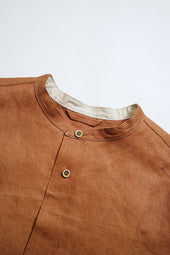 【ナイジェル・ケーボン】MAN / フィッシャーマンシャツ - カキシブリネン / FISHERMAN SHIRT - KAKISHIBU LINEN