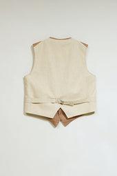 【ナイジェル・ケーボン】MAN / ランチワーカーベスト - ヘンプリネンチェック / RANCH WORKER VEST - HEMP LINEN CHECK