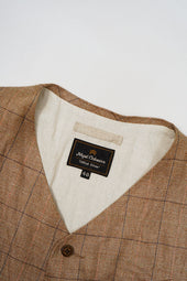 【ナイジェル・ケーボン】MAN / ランチワーカーベスト - ヘンプリネンチェック / RANCH WORKER VEST - HEMP LINEN CHECK