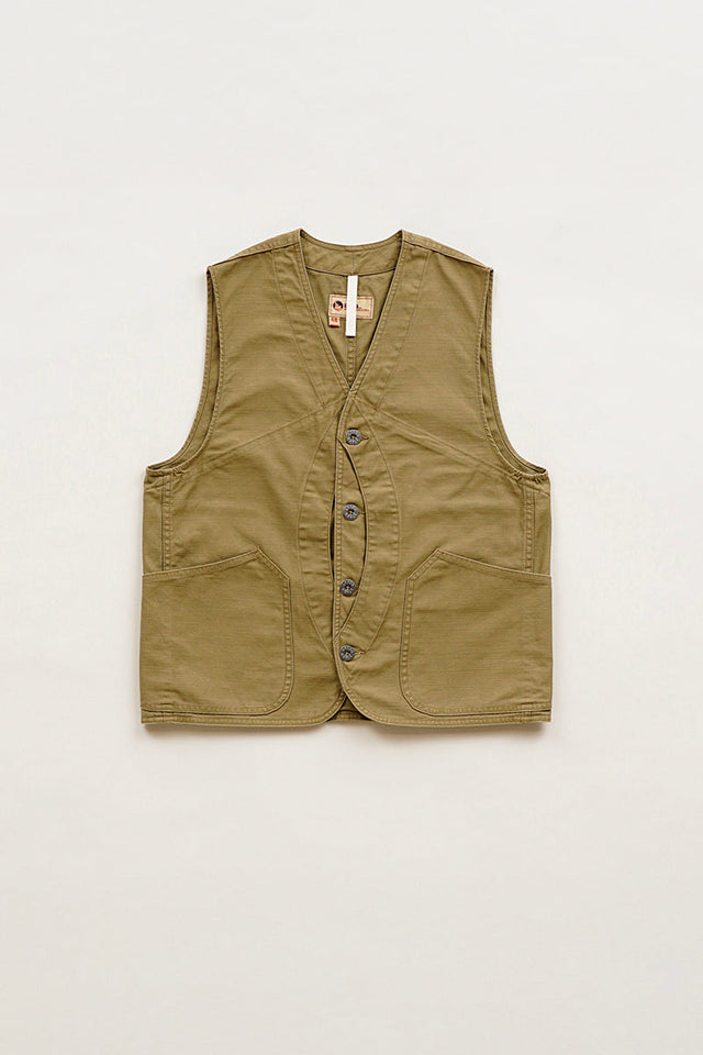【ナイジェル・ケーボン】UNISEX / ワークスーツベスト - スラブサテン / V01 WORK SUIT VEST - SLUB SATEEN