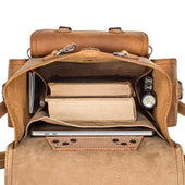 Front Pocket Leather Backpack
