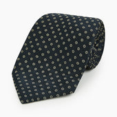 And White Circle Silk Tie