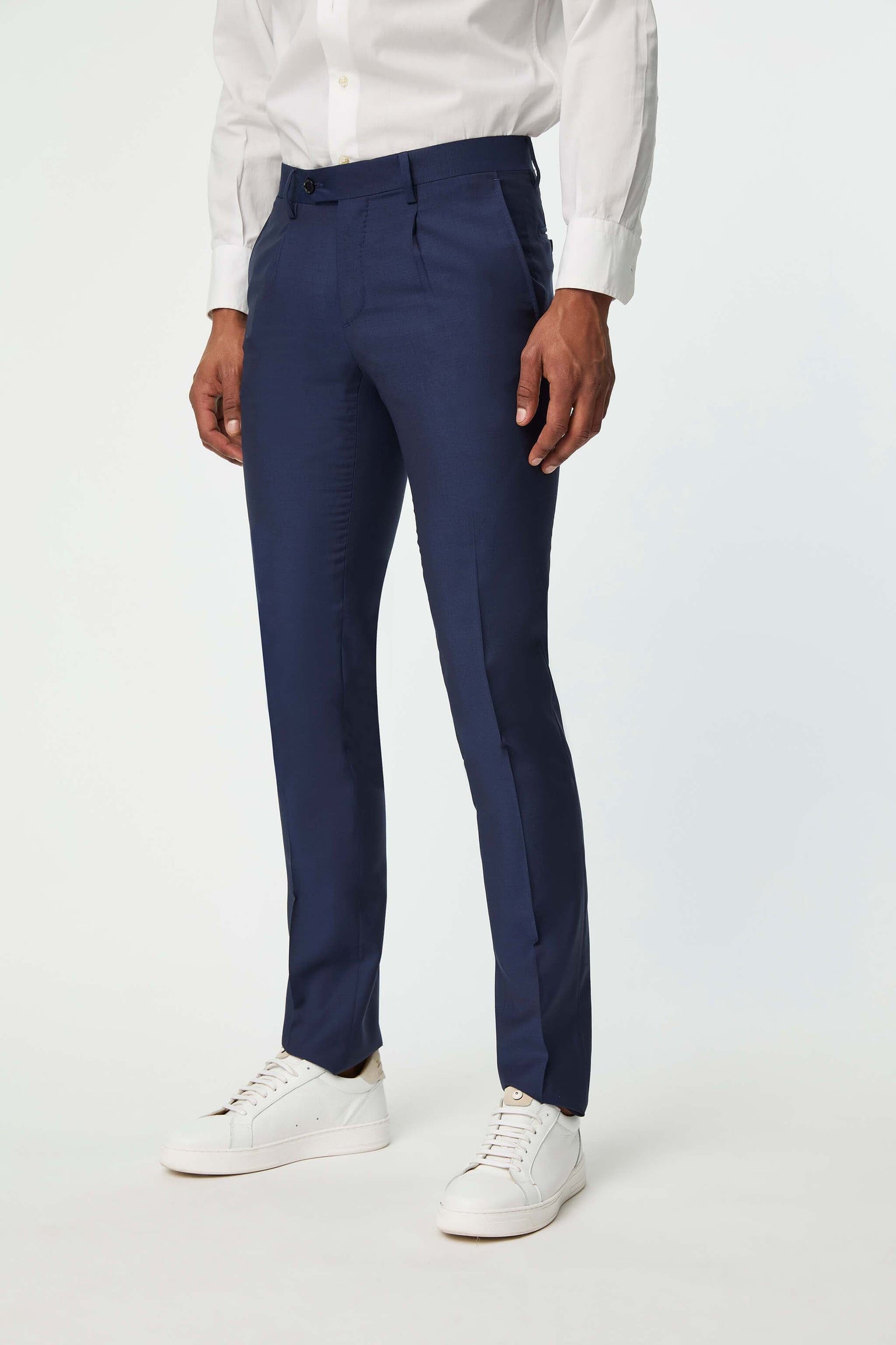 Pantalone Duetto Mai Tai In Lana Blu Elettrico