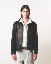 Western Trucker Leather Jacket